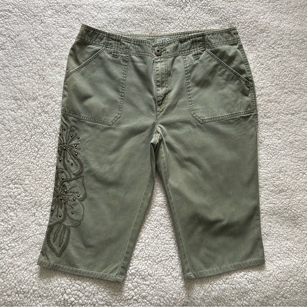 Y2K TINT Green Cargo Shorts